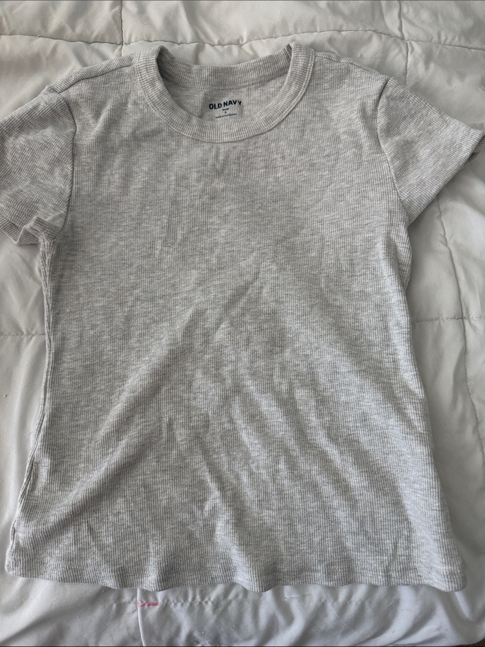 Old Navy Gray Ribbed Short Sleeve Tee